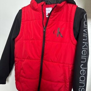 Calvin Klein Jeans Red and Black Outerwear